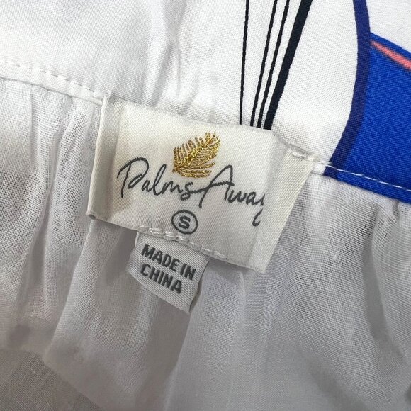 Palms Away Sailboat Print Tiered Maxi Skirt S Coastal Vacation Summer Beach - Picture 3 of 4